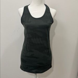 Athleta Speedlight Camo Green Racerback Tank Top